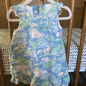 Tropical Blue Sleeveless Baby Dress